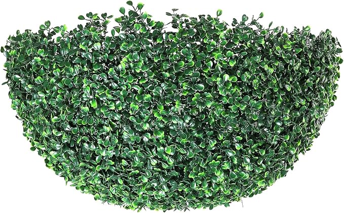 VEVOR 2 Pcs 20” Artificial Plant Topiary Ball, Faux Boxwood Balls with 2 LED Light String, All-Year Green Faux Plant Decorative Balls for Backyard, Balcony,Garden, Wedding and Home Décor