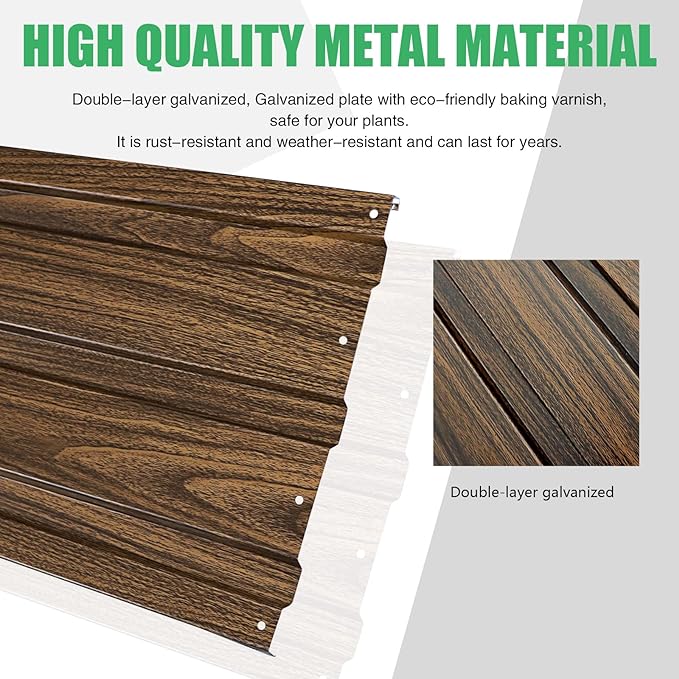 SnugNiture Galvanized Raised Garden Bed 8x4x2FT Outdoor Large Metal Planter Box Steel Kit for Planting Vegetables, Flowers