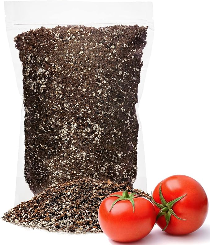 Premium Organic Soil Mix for Tomatoes - Formulated to Promote Root Growth, Fruit Development and Optimal Drainage - 5 Quart