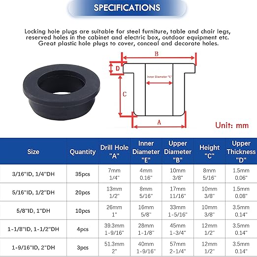2 Inch Drill Hole, 1-9/16 Inch ID Silicone Rubber Grommets for Wiring, Large Top Hat Grommets for Tubes, Pool L-Shape O-Ring Seal Hose Gasket for Pump Motor Hydroponic Irrigation, 3 Pack
