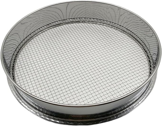 Soil Sieve for Garen -12 inches Soil Sifter for Rocks Compost-Sifting pan (1/4”Mesh Screen)