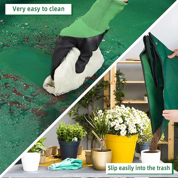 Repotting Mat for Indoor Plant Transplanting and Mess Control. 29.5" X 29.5" Portable Potting Tray Succulent Gardening Mat Gardening Gifts for Plant Lovers