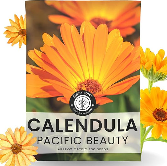 Calendula Pacific Beauty - Large 2,500mg Envelope - 250 Flower Seeds for Planting - Calendula officinalis