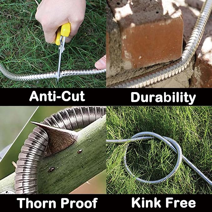 Stainless Steel Garden Hose: Durable Quality Metal with High-pressure Water Output for Gardeners(75FT)