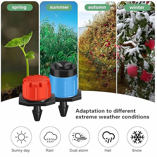 Drip irrigation emitters, 150+30Pcs/set drip irrigation parts for garden watering system, Adjustable nozzle drip irrigation spray nozzle, Used in vegetable gardens, gardens, orchards, etc,automatic