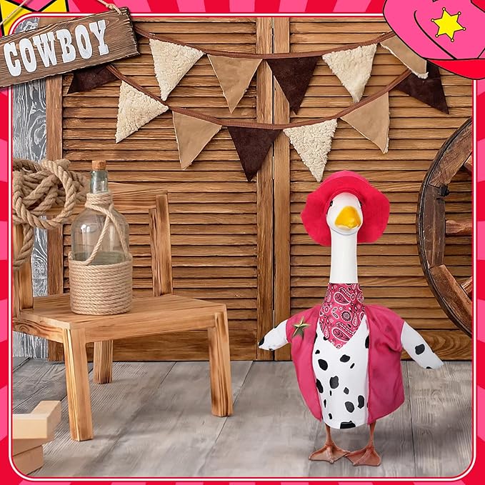 Halloween Goose Outfits for 23'' High Cement or Plastic Porch Lawn Goose Clothes for Garden Yard