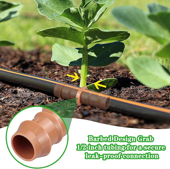 36 Pieces Drip Irrigation Kit:Drip Irrigation Parts for 1/2 Inch Drip Irrigation Tubing with 17mm 0.600" ID Drip Barbed Connectors Including 12 Couplings 10 Tees 6 Elbows 6 Plugs 2 Crosses