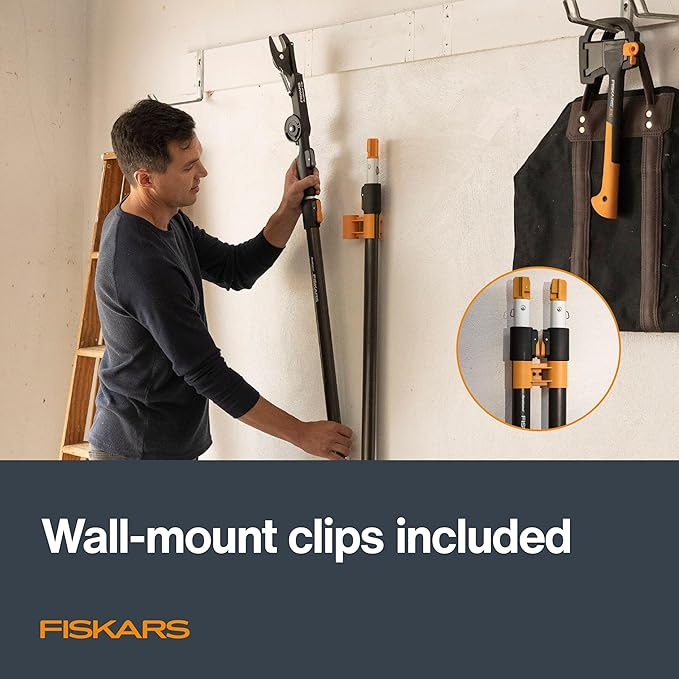 Fiskars XtendControl Extendable Tree Pruner (12 ft), Adjustable Branch Trimmer with 15" X1 Saw, 3-6 ft Extension Poles, and Secure Locking System for Precision Cutting