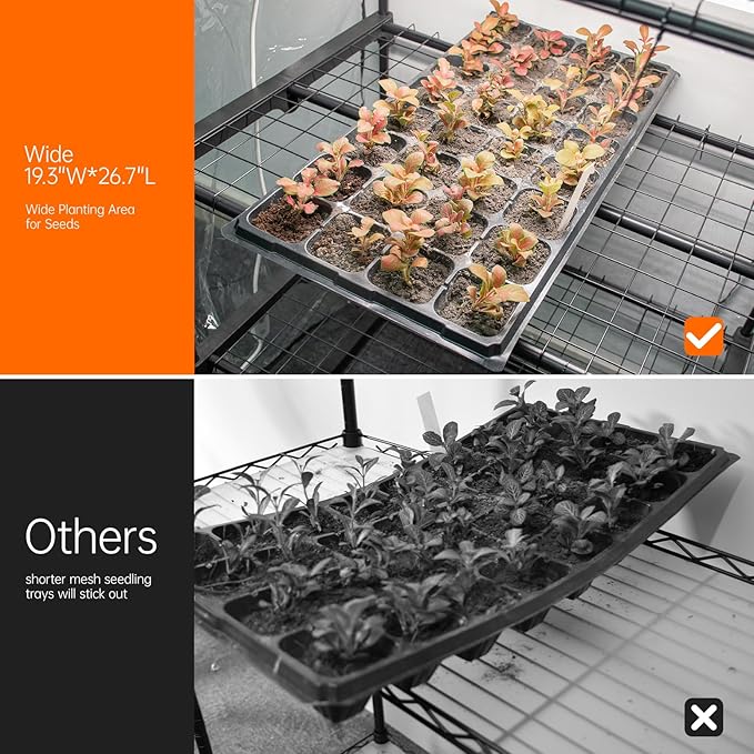 Bstrip Indoor Greenhouse with Grow Light, Mini Green House with 4 Pack 20W Full Spectrum Plant Lights with Timer, Plant Shelf with Tent for Indoor Plant, Seed Starting, Seed Tray, 27.2"x19.9"x61.8"