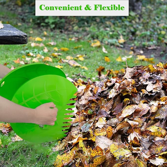 Eastrans 2set Leaf Scoops and Hand Rakes,Leaf Claws for Picking up Leaves,Grass Clippings and Lawn Debris,Light Green,4pcs