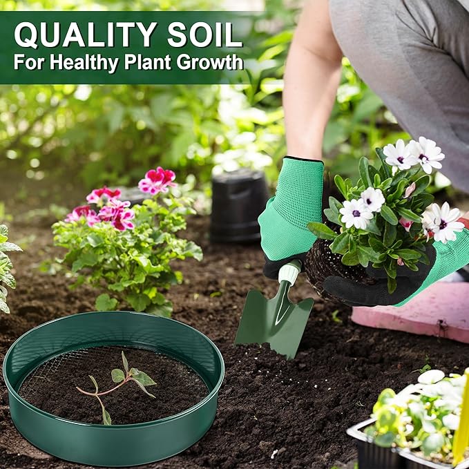 Soil Sifter for Gardening,Compost Dirt Garden Rock Soil Sifter Compost Dirt Garden Soil Sieve for Gardening