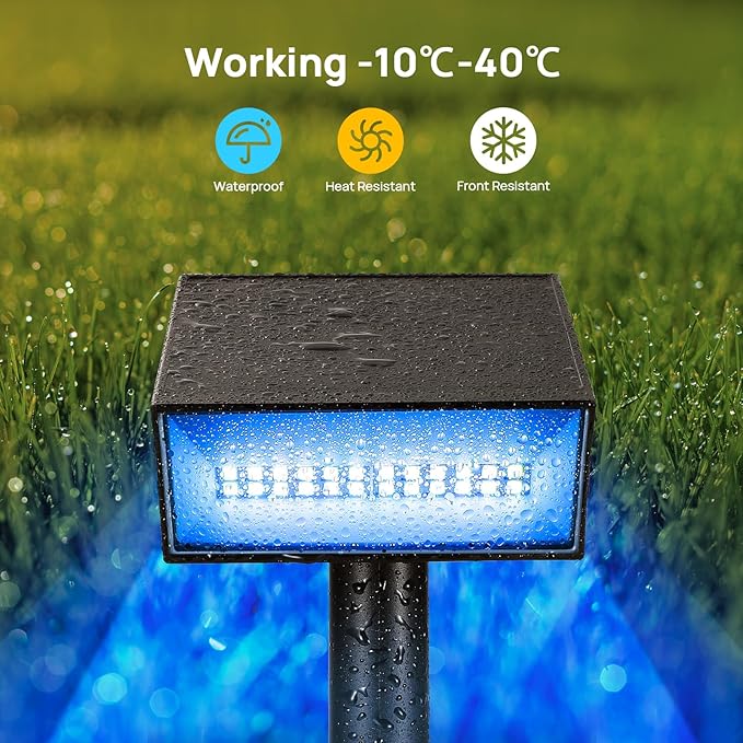 Consciot Solar Spot Lights Outdoor, Adjustable 170° Solar Outdoor Light, 7 Multicolored Garden Light Waterproof IP65, Landscape Lighting for Yard Pool Garden Tree, 4 Pack