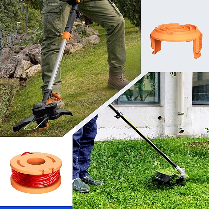 WA6531 Replacement Spool Cap Covers Compatible with Worx WA0010 WG155 WG163 WG180,String Trimmer Replacement Worx Spool Cap Covers -4Pack