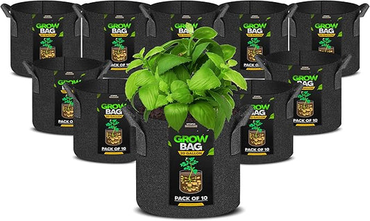Utopia Home 10 Pack 20 Gallon Grow Bags, 300G Thickened Nonwoven Plant Fabric Pots for Outdoor, Grow Pots, Garden Plant Bags, Aeration Fabric Planters for Fruits, Vegetables and Flowers