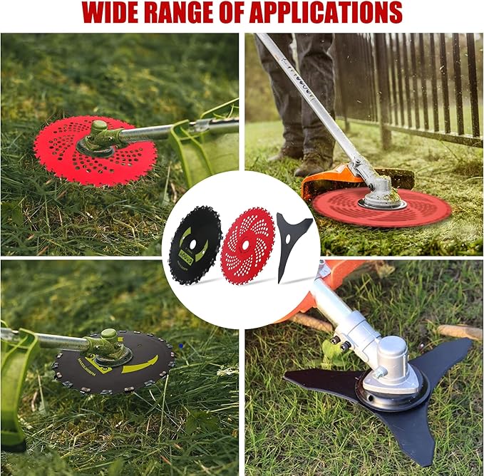 9" x 36 Teeth Carbide Tipped Blades & 9" x20T Carbon Steel Round Chainsaw Tooth Brush Blades & 10" x 3 Teeth Carbon Blades with Adapter Kit