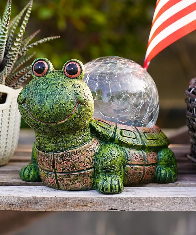 Qeeman Turtle Outdoor Garden Statues: Lawn Ornaments for Outside Yard Patio Balcony Landscaping Figurine Decor - Birthday Gifts for Mom Grandma Women Dad Lover Sister