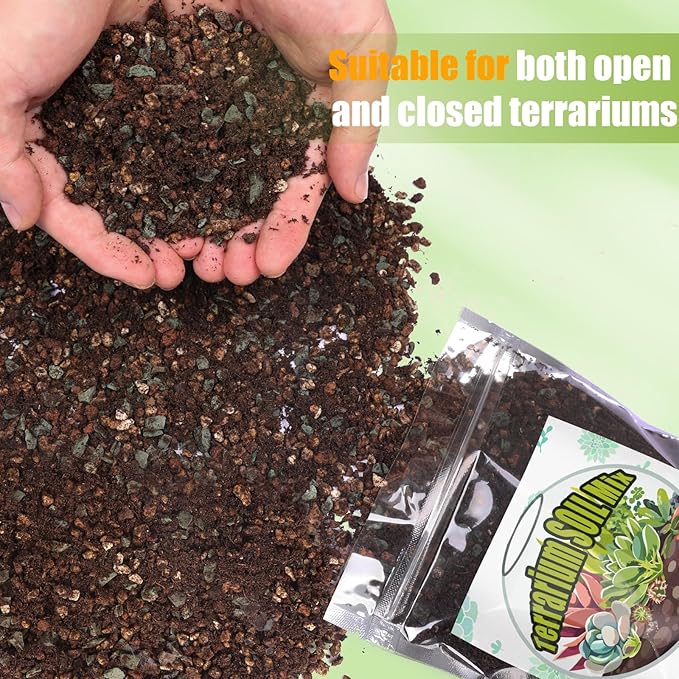 Terrarium Potting Soil Mix 4qt, Custom Made for Terrariums, Perfect for Vibrant Miniature Gardens