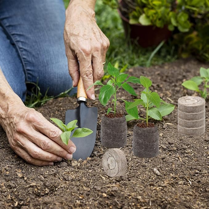 ZeeDix 100 Pcs (40mm) Peat Pellet Fiber Soil Plant Seed Starters - Seed Starter Pellets Pods Compressed Peat Pellets for Grow Herbs, Plant, Flowers and Vegetables