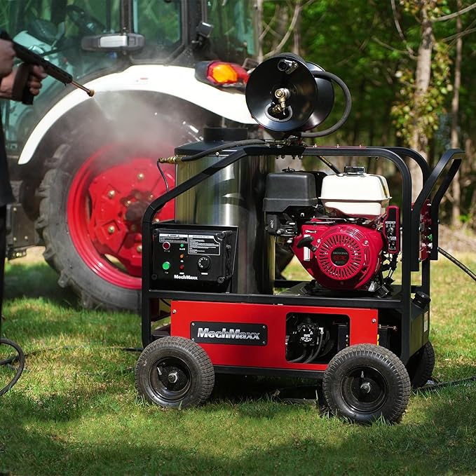 4000 PSI 4 GPM Honda GX390 389CC 11.7HP E-Start Engine Hot Water Pressure Washer with Hose Reel, HPW40H