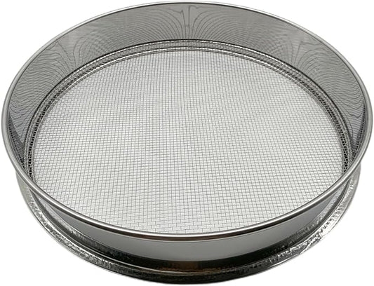Soil Sieve for Garen -12 inches Soil Sifter for Rocks Compost-Sifting pan (1/8”Mesh Screen)