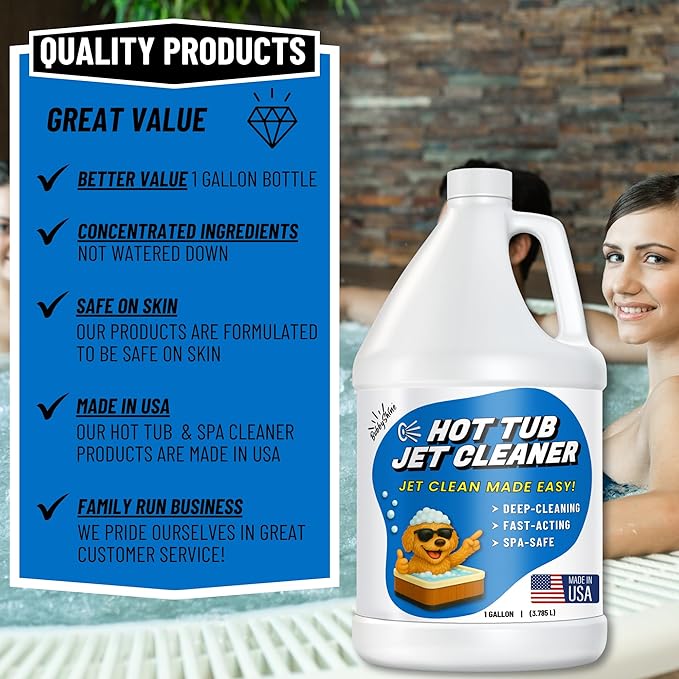 Hot Tub Jet Cleaner, Spa Purge Hot Tub Cleaner for The Jets and The Tubes, Jacuzzi Tub Cleaner, Spa Cleaner for Hot Tub System Flush, Jetted Tub Cleaner, 1 Gallon