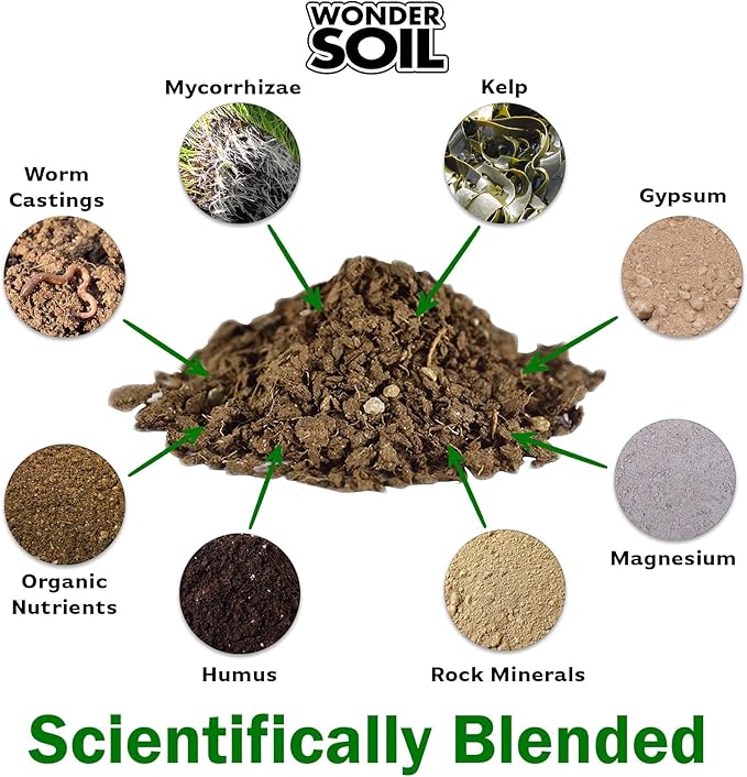 WONDER SOIL | Organic Coco Coir Brick/Block | Ready to Plant Compressed Coco Coir Fully Loaded with Nutrients | 10 LBS Block Expands to 2.5 Cu Ft | Incl Worm Castings & Nutrients