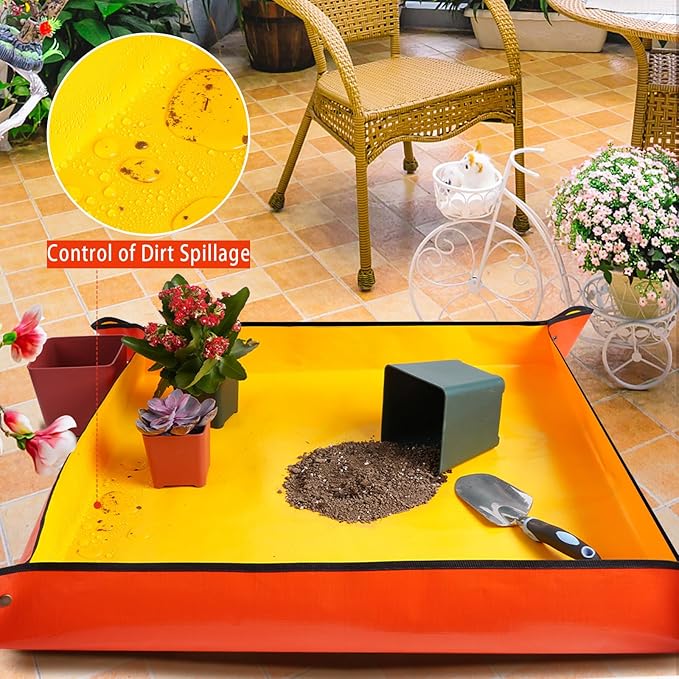 3 PCS 39.5"X39.5" Extra Large Repotting Mat for Indoor Plants Transplanting and Mess Control, Gardening Gifts for Women Men
