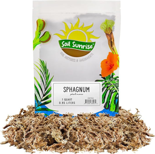 Long Fibered Sphagnum Peat Moss (1 Quart), All Natural Dried Moss for Orchids, Carnivorous Plants, Decorating, Terrariums