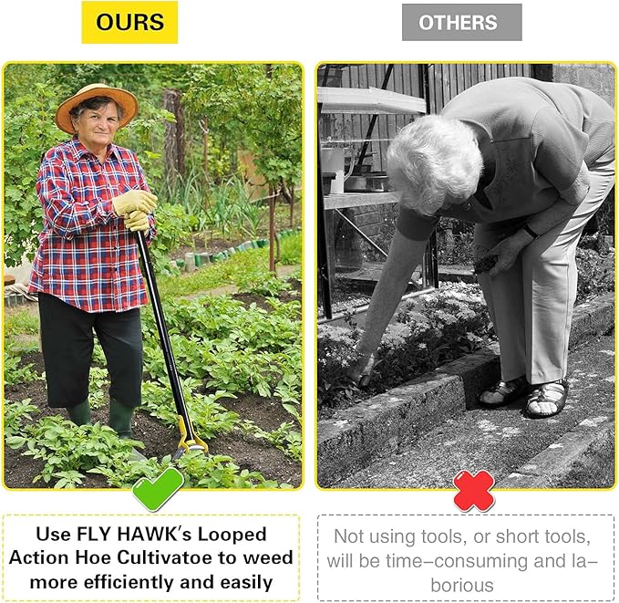 Garden Hoe,7.5FT Weeding Tools for Garden,Handheld Weeding Rake Planting Vegetables Farm,Sharp Durable Gardening Gifts for Hoe Garden Tool Traditional Steel Quenching Forging Process