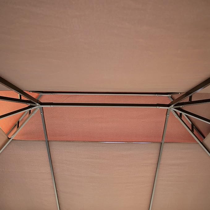 Outsunny 10' x 13' Patio Gazebo, Outdoor Gazebo Canopy Shelter with Netting and Curtains, Aluminum Frame for Garden, Lawn, Backyard and Deck, Coffee