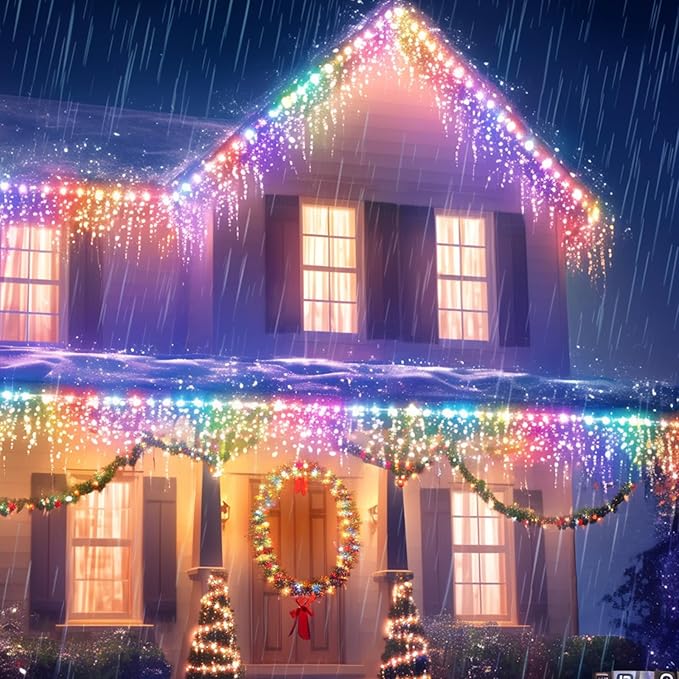 2 Pack Solar Christmas String Lights, Total 400 LED 144Ft Solar String Lights, Outdoor Lighting with 8 Modes Waterproof for Xmas Tree, Garden, Patio, Party Decorations (Multi Color)