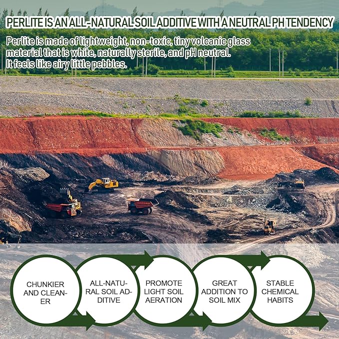 15QT Horticultural Perlite Bulk, Organic Perlite for Plants, Course Perlite for Gardening, for Plants Indoor, for Houseplants, to Promotes Soil Root Growth, and Water Drainage and Plant Growth(3-6mm)