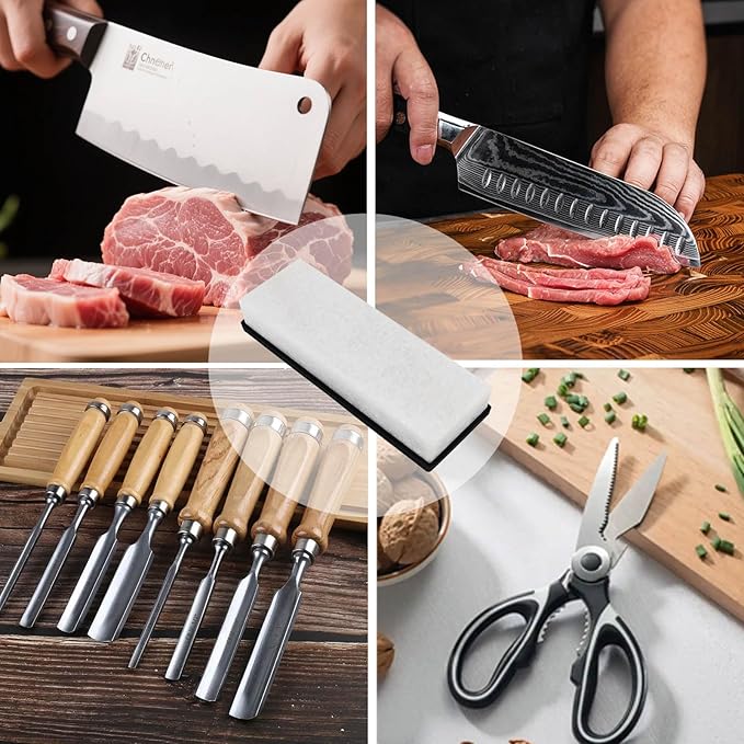 White Knife Sharpening Stone, 8000 Grit Sharpener Whetstone Final Fine Polishing Natural Honing Oilstone for Knives Tools,Cutting Tools 180 * 60 * 30mm