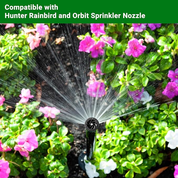 10 Pieces Variable Arc Nozzle, Replacement Pop-up Sprinkler Heads Compatible with Hunter, RainBird, Orbit High Efficiency Pop Up Sprinklers for Garden Lawn Irrigation (17AN)