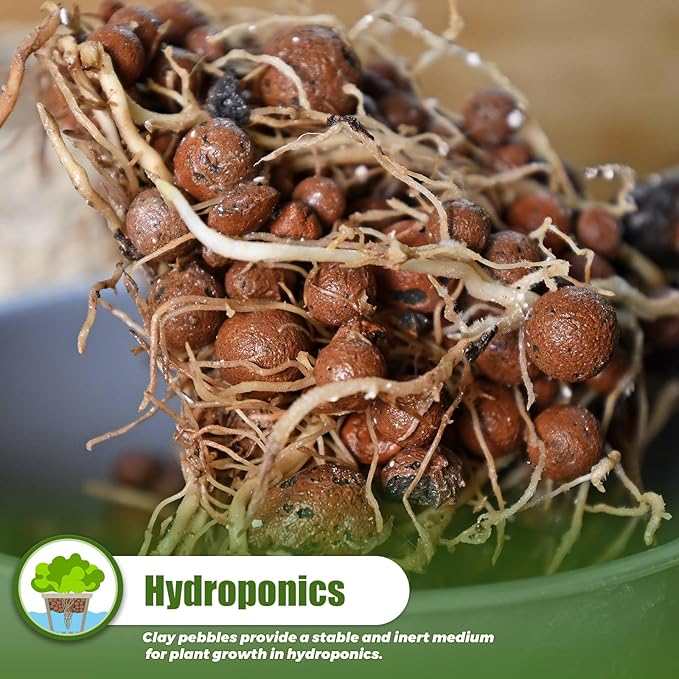 1.1 LB Clay Pebbles Leca Balls for Plants, hydroponic expanded clay pebbles, Ideal for Potted Planter drainage rocks material