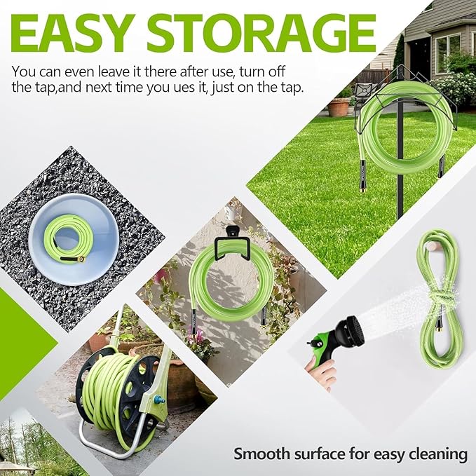 SPECILITE Flexible Garden Water Hose 150 Ft, Heavy Duty, Lightweight and Leak-Proof Pipe× 1/2 In, 3/4" Brass Swivel Fittings,Burst 600 PSI, Non-Expandable, Kink-Proof, For Car, Yard, Outdoor, Lawn