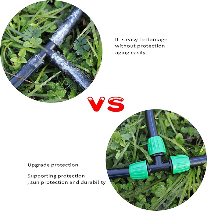 19 Pcs Pond Irrigation 1/2 inch Vinyl Tubing Fittings Kit, For (1/2" ID x0.6-0.63" OD) 16mm Drip Tubing - 6 Tees, 6 Couplings, 4 Ends, 2 Elbows, 1 Switch Valves- Barbed Locked Nuts Connectors