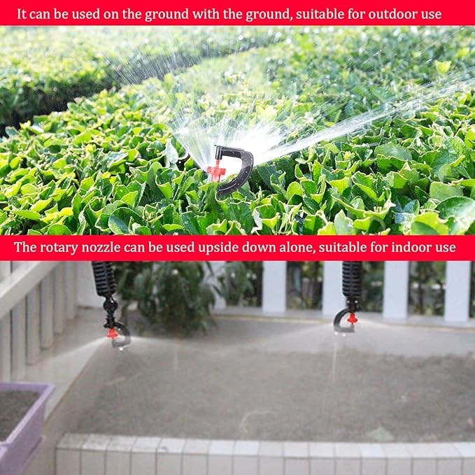 Watering Sprayer, 20pcs G‑Type 360 Degree Rotation Sprinkler Watering Spray Nozzle Gardening Lawn Micro-Sprayers System