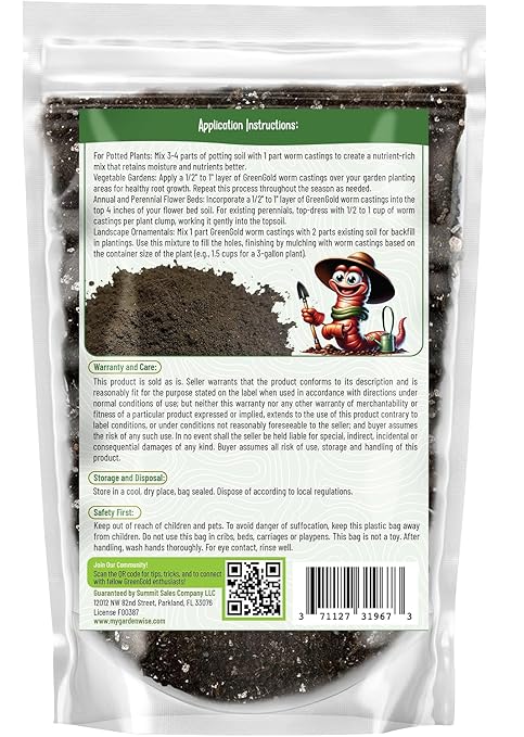 Organic Worm Castings – Earthworm Castings for Plants – Premium Worm Castings Fertilizer for Nutrient-Rich Soil and Healthy Growth (2 QUARTS)