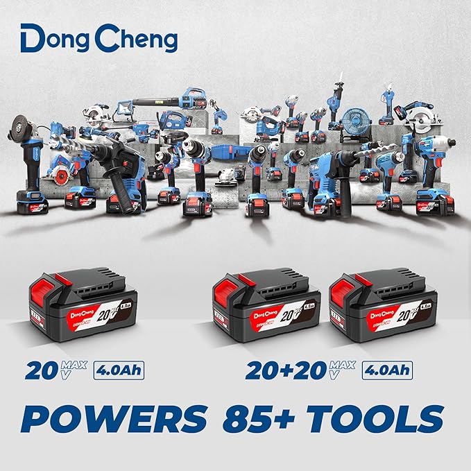 Dong Cheng Brushless Cordless Chainsaw 16 Inch, 40V Battery Chainsaw with Tool-Free Chain Tensioning, Instant-Stop Chain Brake, Includes 2 × 4.0Ah Batteries & Charger, Ideal for Tree & Wood Cutting