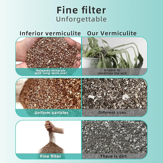 Organic Vermiculite Bulk, Horticultural Vermiculite Soil Conditioner, 10QT Organic Vermiculite by Perfect Plants, 100% Natural Vermiculite for Gardening