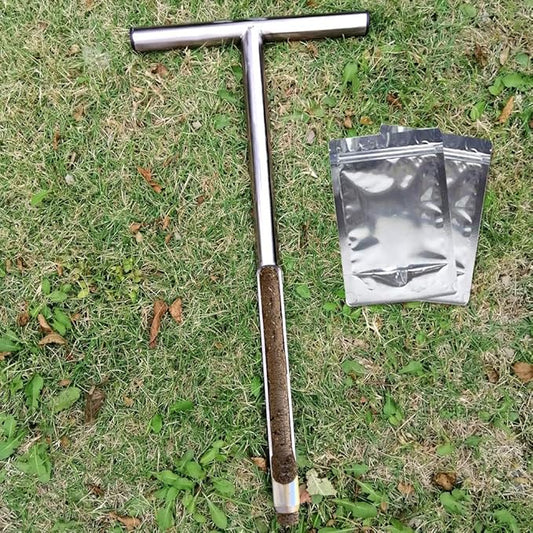 HiHydro Soil Sampler Probe Stainless Steel Tubular T-Style Handle Soil Test Kits Satisfying The Sampling Depth of Agriculture Forest(B)
