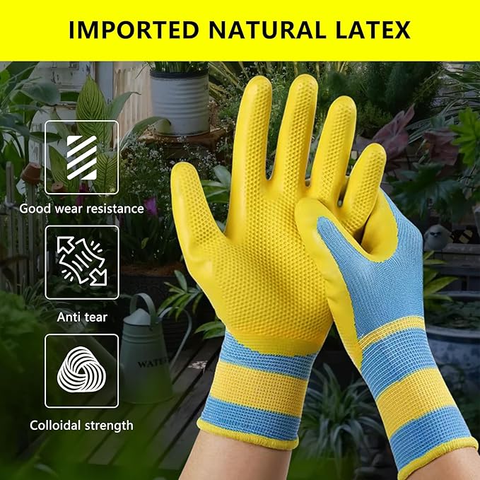 gardening gloves 12 Pairs for work cleaning welding or mechanix material cotton rubber or latex for women or men