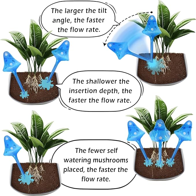 Plant Self Watering Globes Bulbs Planter Insert Automatic Plastic Watering Devices Plant Waterer Spikes for Indoor Outdoor,Self Irrigation System Lasts for 3-4 Weeks