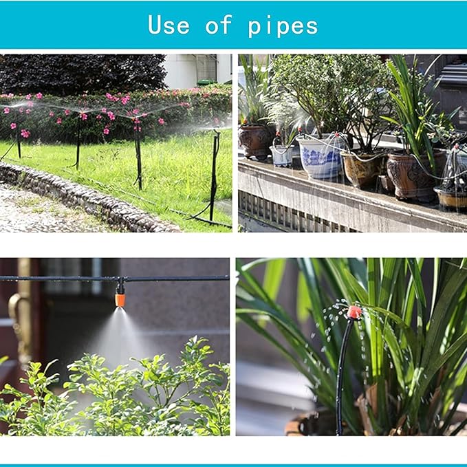 Drip Irrigation Kit, Garden Irrigation System 1/4" Blank Distribution Tubing Watering Drip Kit/DIY Saving Water Automatic Watering System for Garden, Greenhouse, Flower Bed, Patio, Lawn