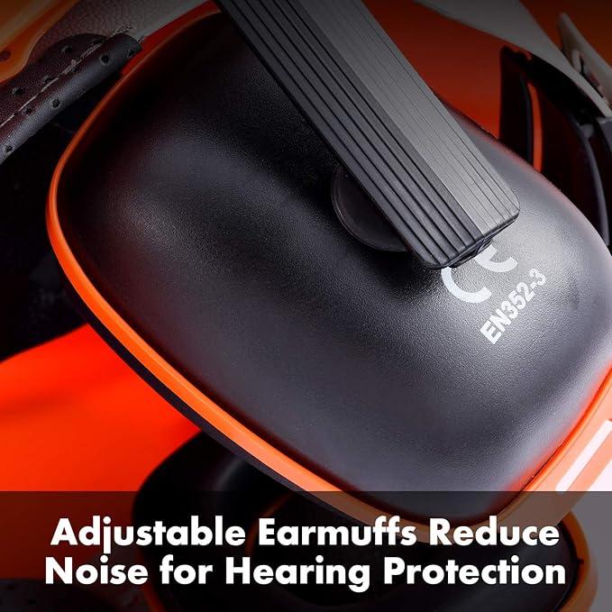 SAFEYEAR Forestry Hard Hat, Cap Style Chainsaw Safety Helmet with 4 Point Ratchet Suspension for Women & Men, with Adjustable Ear Muffs & Face Shield Visor, Neck Shade,Anti Impact Work Gloves