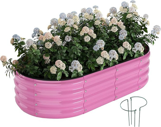 Galvanized Metal Planter Raised Garden Bed Kit for Gardening Outdoor,4x2x1ft Planter Grow Garden Box Raised Flower Bed