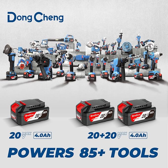 Dong Cheng 12 Inch Brushless Cordless Chainsaw, 20V Battery Powered with 2×4000mAh Batteries, 12m/s Chain Speed, Tool-Free Tensioning, Auto Oiler & Chain Brake, Ideal for Wood Cutting & Tree Trimming