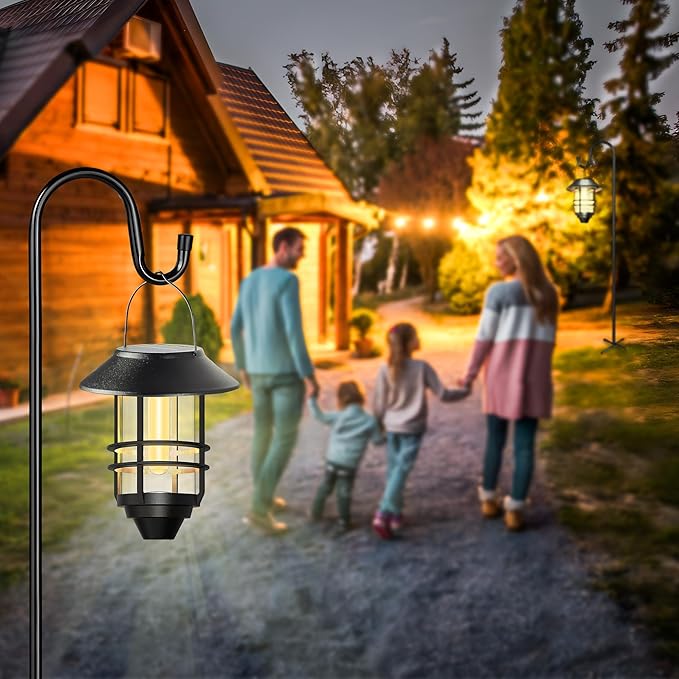 XDW-GIFTS Bird Feeder Pole for Outdoor, 2-Pack 45 Inch Shepherds Hooks Heavy Duty Garden Pole for Hanging Plant Basket, Solar Light Lanterns, Garden Plant Hanger Stands with 5 Base Prongs