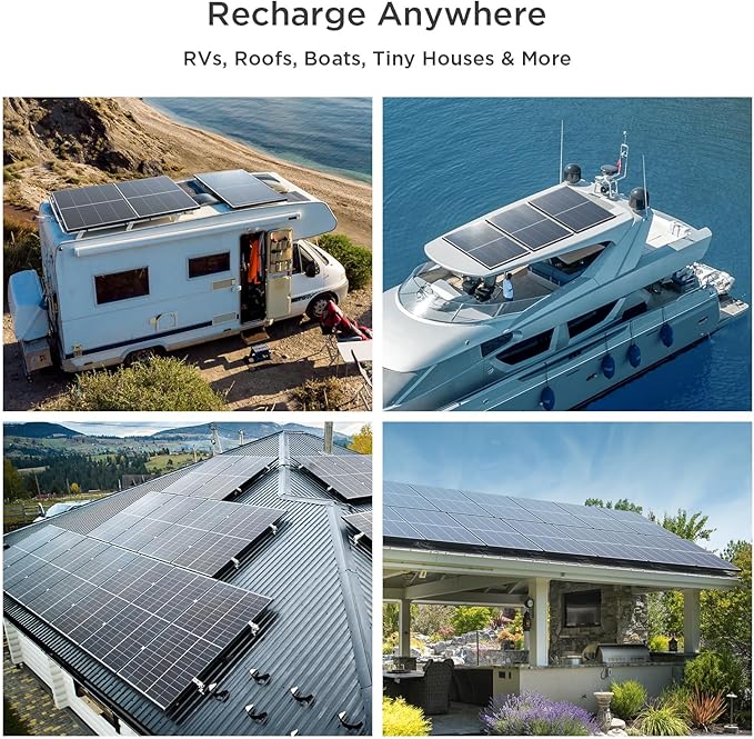 N-Type 16BB 400W Bifacial Solar Panel, 2Pcs 200 Watt Solar Panel 12V, 25% High Efficiency Monocrystalline PV Module for RV Camper Marine Home Rooftop Farm Off-Grid Systems (2 Pack 200W)